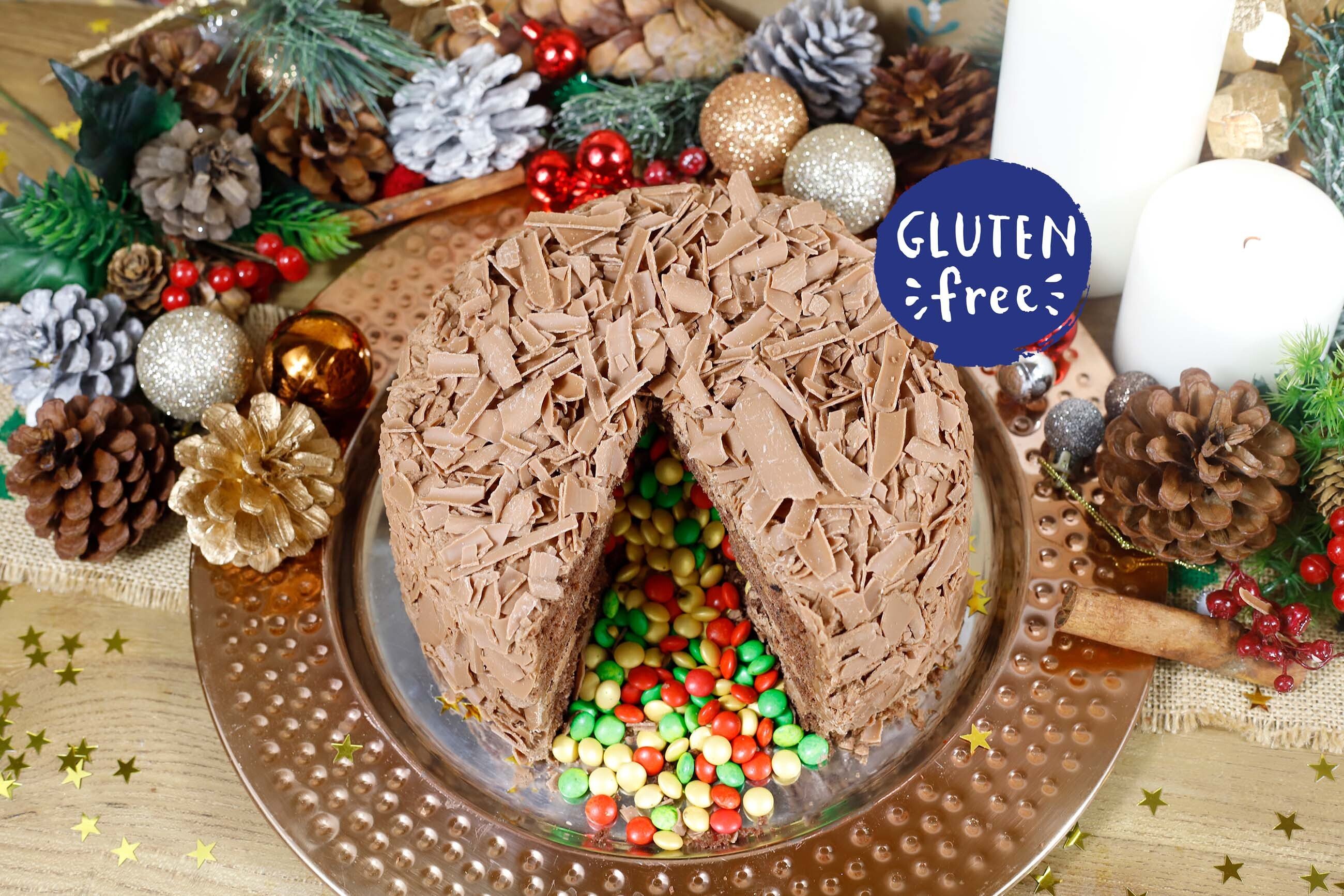 Gluten Free Christmas Pinata Cake