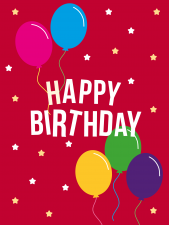 Red Balloons Happy Birthday Card