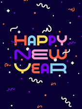 Modern Geometric Happy New Year - New Year Card - Letterbox Gift - Cake Card