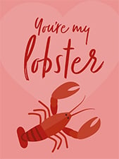 Youre My Lobster - Friends Cake Card - Valentine's Cards - Letterbox Gifts