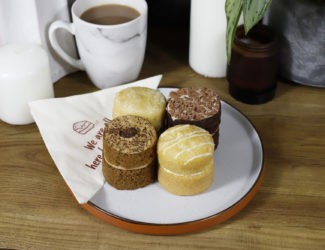 Four Baby Sponge Cakes with tea in a mug - National Tea Day 2022 - Blog Thumbnail
