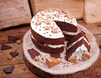 Vegan Chocolate Caramel Fudge Cake - Vegan Birthday Cake