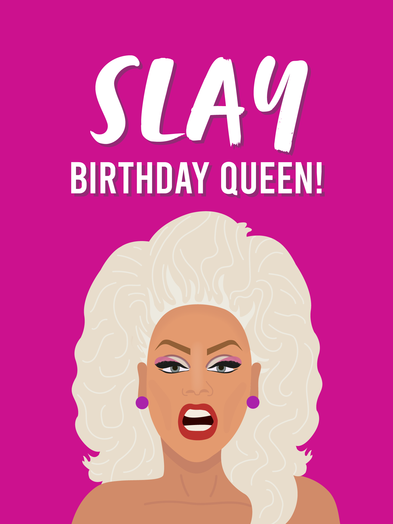 Slay Birthday Queen RuPaul's Drag Race Card | Cake Card