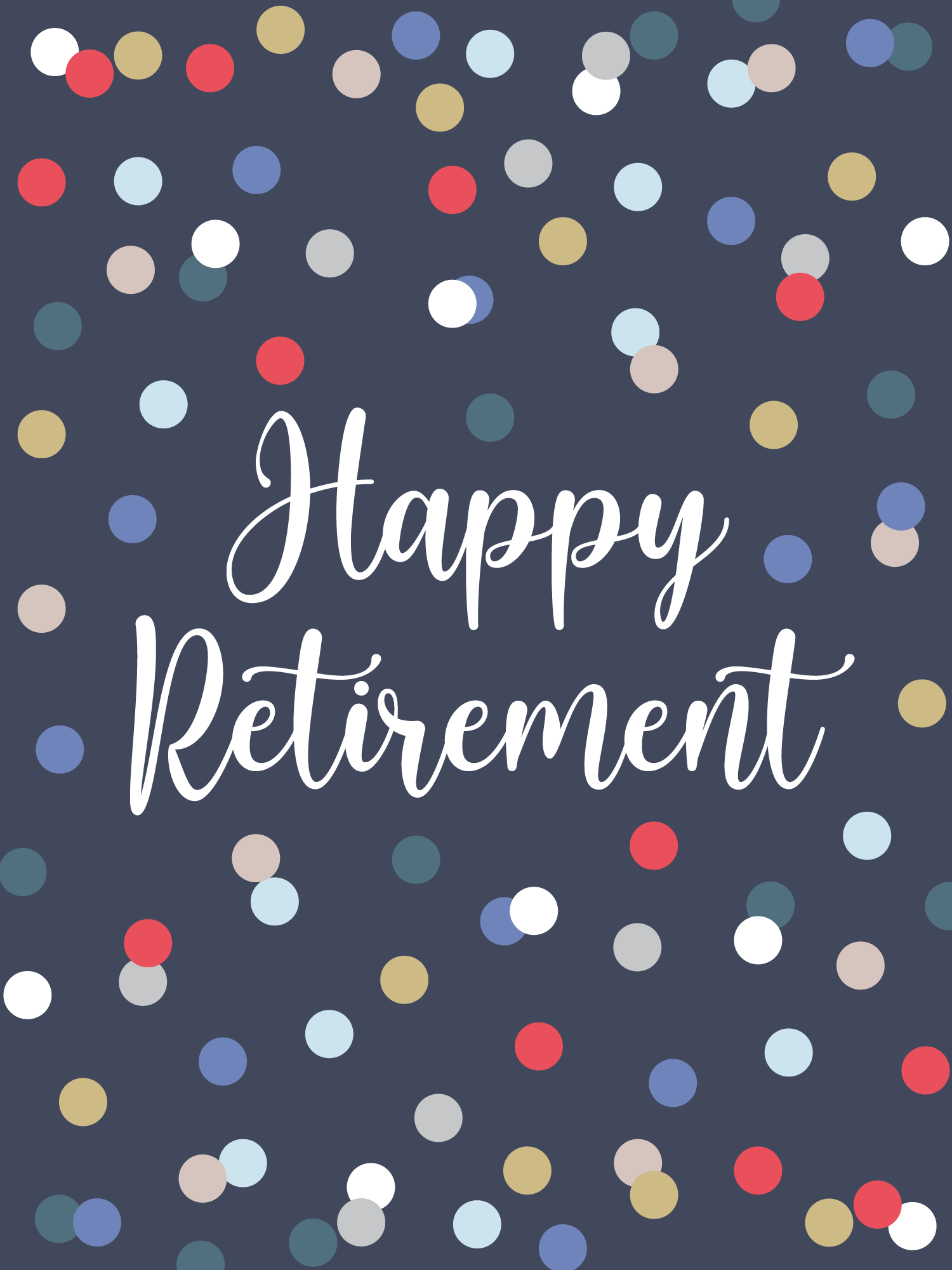 Happy Retirement Confetti | Retirement Card | Cake Card