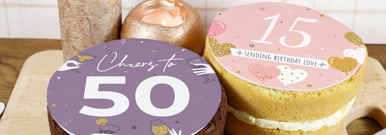 Bespoke Birthday Cakes - Two Number Cakes side by side - Blog banner
