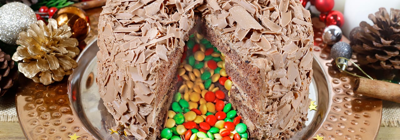 Christmas Pinata Cake - Banner