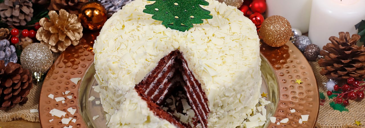 Red Velvet Snowball Cake Banner