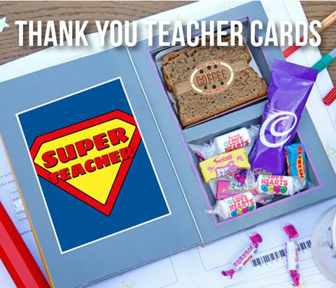 Super Teacher Thank You Teacher Cake Cards - Presents for Teachers