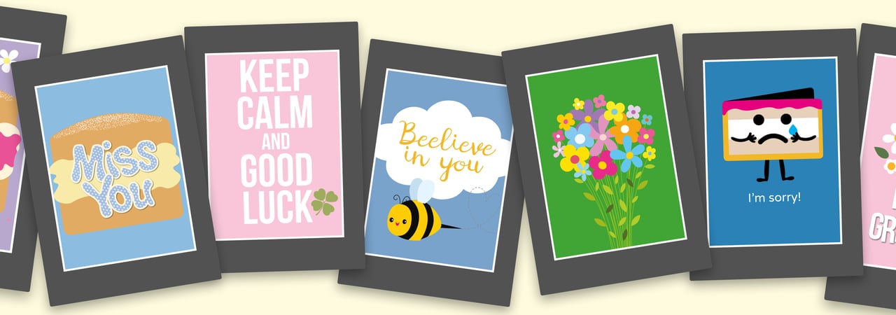 Thinking of you cards banner - Letterbox gifts under £10 - Cake Card