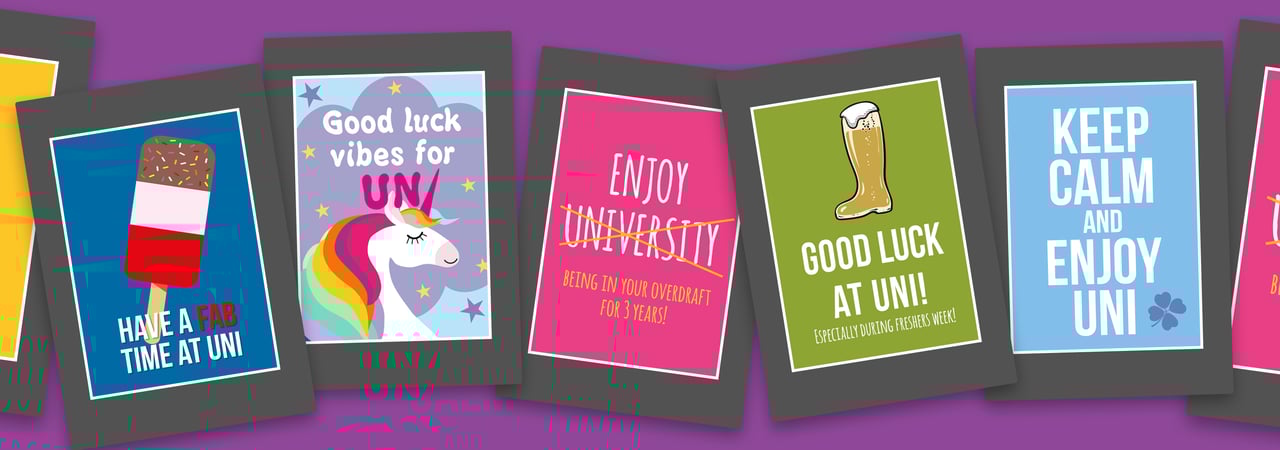 Uni Cards - Cake Cards - Letterbox Gifts - Banner