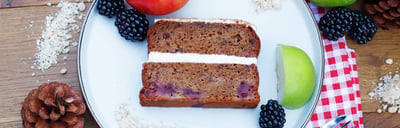 Apple and Blackberry Crumble slice banner