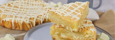 The History of Blondies - White Chocolate Blondie - Blondies - Blog Banner