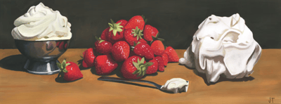 Julia Tooley's painting Making A Mess with strawberries and cream