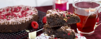 Rasp and White Choc brownie - Christmas brownies - blog banner