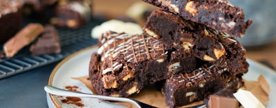 Triple chocolate brownies - Chocolate brownies by post - blog banner