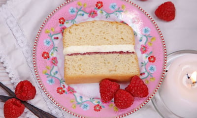 Gluten Free Victoria slice - cup of tea and a slice of cake - Blog Banner
