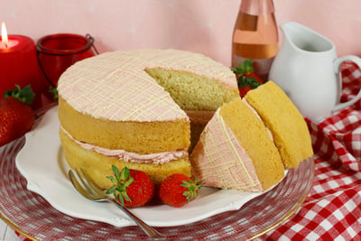 Gluten Free Strawberries and Cream Cake