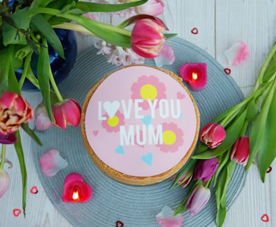 Love You Mum Cake Topper - Happy Mothers Day Cake Topper