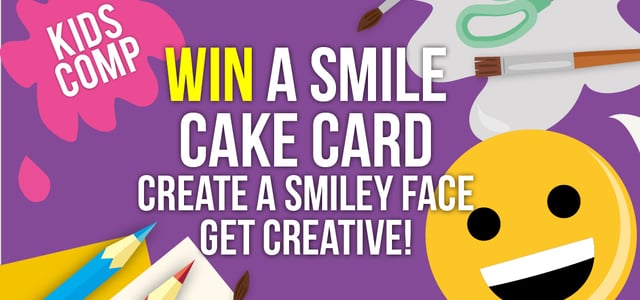 Smiley Face Kids Cake Card Competition