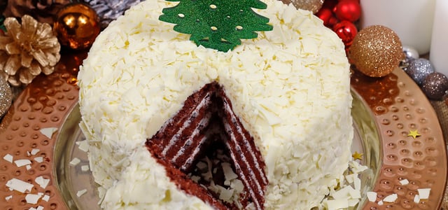 Red Velvet Snowball Cake Banner