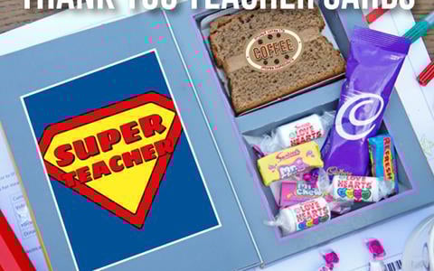 Super Teacher Thank You Teacher Cake Cards - Presents for Teachers
