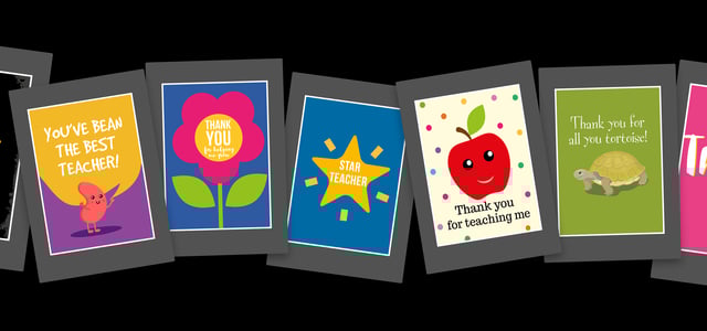 Thank you teacher cards - teacher cards - teacher thank you cards - banner