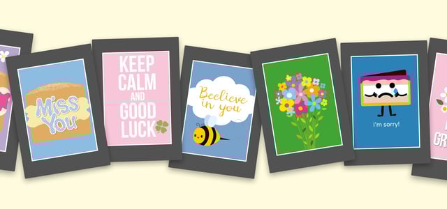 Thinking of you cards banner - Letterbox gifts under £10 - Cake Card