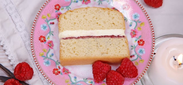 Gluten Free Victoria slice - cup of tea and a slice of cake - Blog Banner