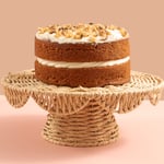 Carrot Cake topped with walnuts