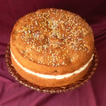 Gluten Free Spiced Orange and Cranberry Cake - Cake birds eye view