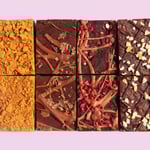 Gift box of vegan brownies with personalised card