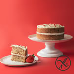 Strawberries & cream cake slice and whole cake