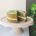 Whole Standard Matcha Cake on stand