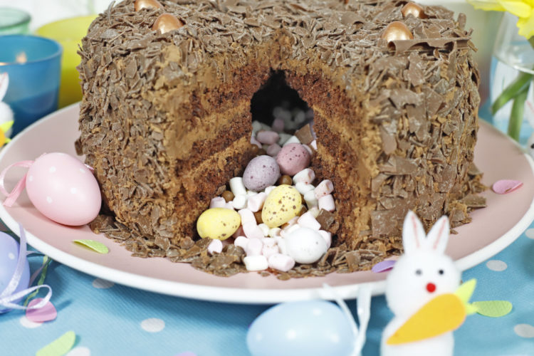 Easter Pinata Cake - Close up - Cut Open