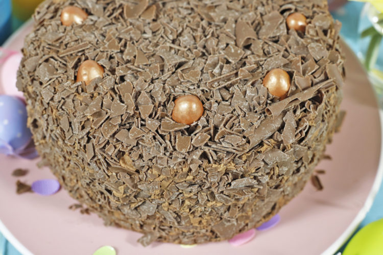 Easter Pinata Cake - Whole - Golden Eggs Close Up