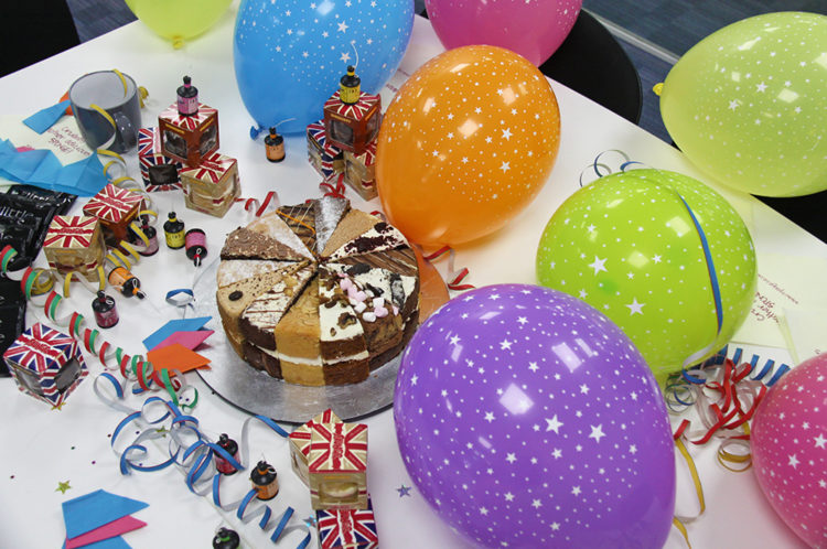 Office cake box cake - decorations- celebration