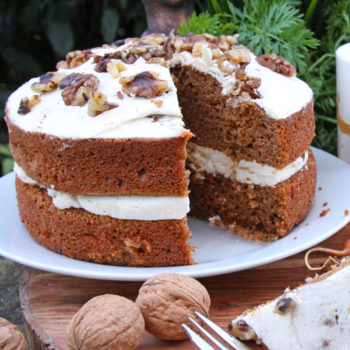 Carrot Sponge Cake- Wedge cut out