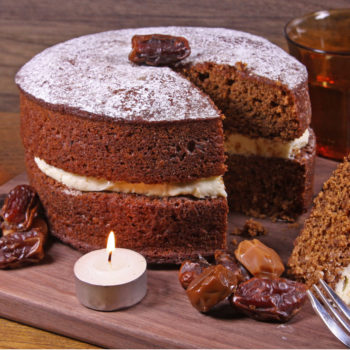 Sticky Toffee sponge cake- Wedge cut out