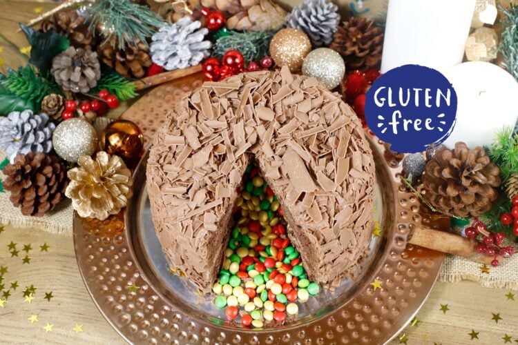 Gluten Free Christmas Pinata Cake