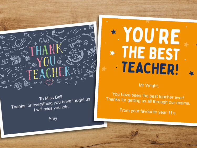 Thank You Teacher Greetings Cards
