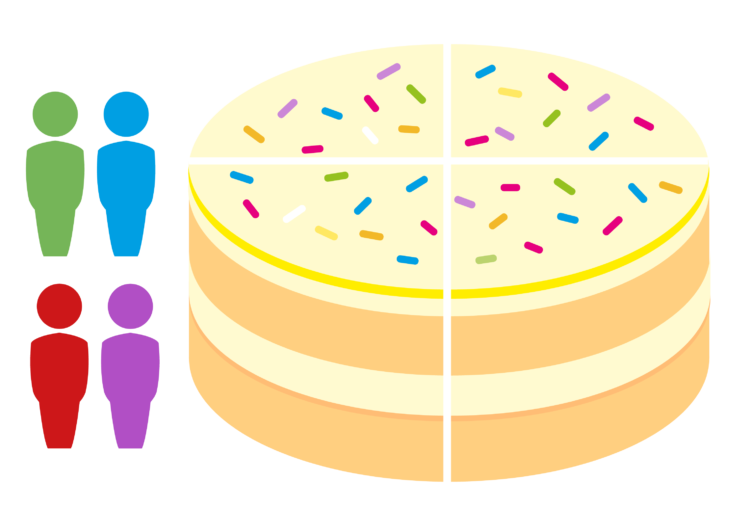 4 wedge referral cake icon
